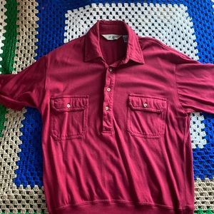 Vintage Red Haband Double Breasted Polo
